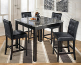 Bay Furniture Gallery - Ashley Furniture - Maysville Dining Room - Square Counter TBL Set (5/CN) / Black - D154-223